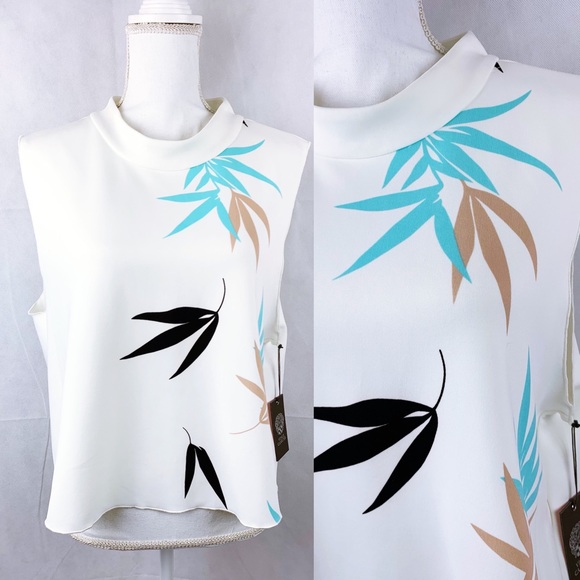 Vince Camuto Tops - 3/$24 Vince Camuto White Mock Neck Sleeveless Top